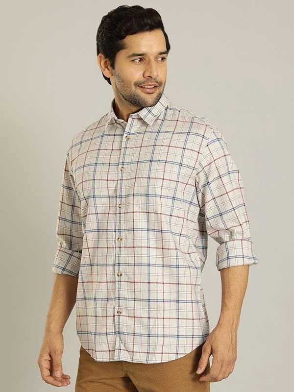 Indian Terrain Men Checkered Grey Shirt